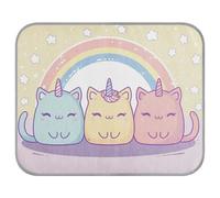 siphylline Happy Animal Cats Unicorns Rainbow Summer Outdoor Cooling pad Self Cooling cat Blankets for Indoor Cats for Bunny s Indoor cat Accessories cama Fria para perro S