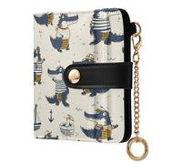 siphylline HDraw Ocean Alligators Women's Leather Folding Wallet Cute PU Leather Card Wallet for Girls Women Ladies