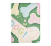 siphylline I Love Dog Bone Green Leather Passport Holder Cover Wallet Passport Wallet Passport Cover with RFID Blocking Ultra Slim