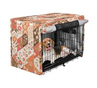 siphylline Japanese Orange Retro Pattern Crate Covers for Dog Cages Puppy Wire Cage Covers Roller Shades