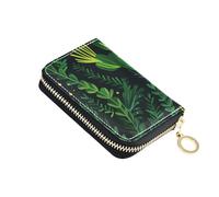 siphylline Juniper Design Neon Green leather wallet card holder With 2 cash slot RFID Blocking men card holder with zipper