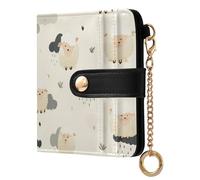 siphylline Lambs Cloud Off White Ladies Lightweight Foldable Wallet Fancy PU Leather Bifold Wallet for Men Women Travel
