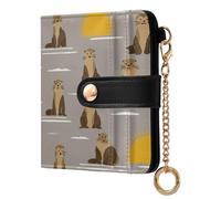 siphylline Lazy Sundown Otter Brown Women's Folding Wallet With Card Slots Unique Premium PU Leather Wallet for Women Girls