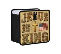 siphylline Leak-Proof Foldable auto Trash can Portable Accessories for Women Interior Cute for Women Men Road Trip Essentials 4L - Jesus is King Flag Gold