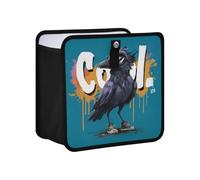 siphylline Leak-Proof Foldable Camp Trash can Multipurpose car Garbage can with lid for Women Men Road Trip Essentials 6L - Cool Graffiti Crow