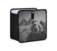 siphylline Leak-Proof Foldable Camp Trash can Portable car Garbage can for SUV, Truck & Minivan 4L - Retro Panda Old Photo