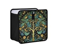 siphylline Leak-Proof Foldable Camp Trash can Waterproof & Odor-Free can with lid and Storage for Women Men Road Trip Essentials 4L - Green Life Tree