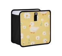 siphylline Leak-Proof Foldable Camp Trash can Waterproof & Odor-Free car Trash can for Women Fit for All Cars 4L - Cute Animal Mallard Daisy Pastel Yellow