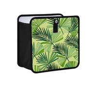 siphylline Leak-Proof Foldable car Trash can Leak-Proof & Spill-Proof car Accessories for Women Interior Fit for All Cars 6L - Tropical Tree Leaf Green Yellow