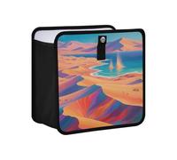 siphylline Leak-Proof Foldable Garbage bin Leak-Proof & Spill-Proof Accessories for Women Interior Cute for SUV, Truck & Minivan 4L - Yellow Desert Blue River