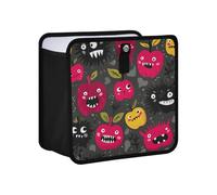 siphylline Leak-Proof Foldable Hanging Trash can Waterproof Trash can for Back seat for Women Men Road Trip Essentials 4L - Monsters Fruit Gray Red