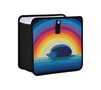 siphylline Leak-Proof Foldable mini Trash can Portable car Accessories for Women Interior for SUV, Truck & Minivan 6L - Lazy Ocean Hedgehog Rainbow