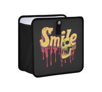 siphylline Leak-Proof Foldable Organizer bin Waterproof & Odor-Free Garbage can with lid for SUV, Truck & Minivan 4L - Drip Style Death Skull