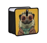 siphylline Leak-Proof Foldable Plastic Trash can Portable car Garbage can with lid for Women Men Road Trip Essentials 4L - Hedgehog Girl