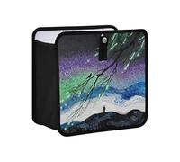 siphylline Leak-Proof Foldable SUV Trash can Waterproof & Odor-Free car Garbage can for Women Men Road Trip Essentials 6L - Multicolor Star Sky Willow Art