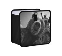 siphylline Leak-Proof Foldable Trash can Holder Waterproof mini Trash can for car for Women Men Road Trip Essentials 6L - The Statue of Liberty Bear