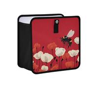 siphylline Leak-Proof Foldable Trash can Holder Waterproof & Odor-Free mini Trash Bags for car for SUV, Truck & Minivan 4L - Funny Crawling Bee Poppy