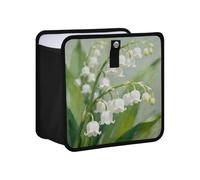 siphylline Leak-Proof Foldable Trash can mini Portable car Garbage can for Women Men Road Trip Essentials 6L - White Lily of The Valley