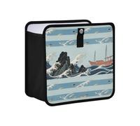 siphylline Leak-Proof Foldable Trash can Outdoor Waterproof mini Trash Bags for car for SUV, Truck & Minivan 4L - Japanese Ocean Blue