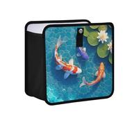 siphylline Leak-Proof Foldable Vehicle Trash can Portable Accessories for Women Interior Cute for SUV, Truck & Minivan 4L - 3D Colorful Kois Fish Water Lily