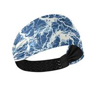 siphylline Lightning Bolts Blue White Non-Slip? athletic headband women Elastic hair bands for Daily use Daily use Running hiking