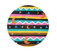 siphylline Long Pile Round modern rug Bohemian Colored Lines