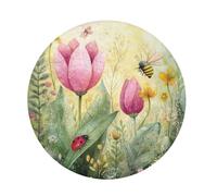 siphylline Long Pile Round rug dining Elegant Bees Flying