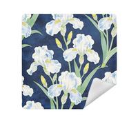 siphylline Make Up Bag Camera Lens Cloth Protective Cosmetic Organizer Wrap 13.8 X 13.8 Wrapper For Organization, William Morris White iris flowers, 17.7x17.7in