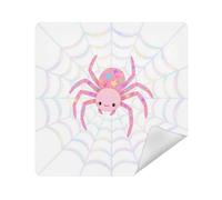 siphylline Make Up Bag Cloth Magic Travel Organizer Wrap 13.8 X 13.8 Wrapper Organizer Bags For Women, cute pink spider web star white pink, 21.7x21.7in