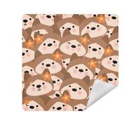 siphylline Make Up Bag Cloth Self-Adhesive Cosmetic Bag Organizer Wrap 13.8 X 13.8 Wrapper Organizer Bags For Women, cartoon cute brown animal, 17.7x17.7in