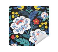 siphylline Make Up Bag Cloth Self Adhesive Makeup Organizer Wrap 13.8 X 13.8 Wrapper For Organization, William Morris Blue flower bird, 17.7x17.7in