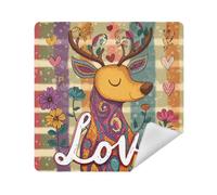 siphylline Make Up Bag Pouchs Camera Lens Cloth Magic Sticker Makeup Bag Organizer Wrap 13.8 X 13.8 Wrapper Makeup pouching For Women, reindeer colorful valentine, 13.8x13.8in