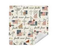 siphylline Make Up Bag Pouchs Camera Lens Cloth Self Adhesive Cosmetic Organizer Wrap 13.8 X 13.8 Wrapper For Organization, faith over fear flag, 21.7x21.7in