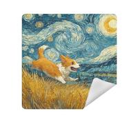 siphylline Make Up Bag Pouchs Camera Lens Cloth Self Adhesive Cosmetic Organizer Wrap 13.8 X 13.8 Wrapper Organizer Bags For Women, corgis starry sky, 13.8x13.8in