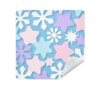 siphylline Make Up Bag Pouchs Cloth Magic Self-Adhesive Makeup Bag Organizer Wrap 13.8 X 13.8 Wrapper Organizer Bags For Women, cartoon cute star snowflake blue, 21.7x21.7in