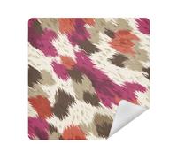 siphylline Make up Pouchs Cloth Magic Self-Adhesive Makeup Bag Organizer Wrap 13.8 X 13.8 Wrapper For Organization, animal fur print coffee magenta, 17.7x17.7in