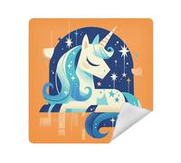 siphylline Makeup Bag Cloth Magic Self-Adhesive Toiletry Organizer Travel Wrap 13.8 X 13.8 Wrapper For Toiletries, orange cute unicorns, 17.7x17.7in
