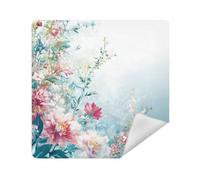 siphylline Makeup Bag Cloth Self Adhesive Cosmetic Travel Bag Organizer Wrap 13.8 X 13.8 Wrapper For Organization, Bloom Flowers Floral Weeds Spring, 21.7x21.7in