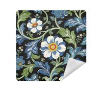 siphylline Makeup Holders Cloth Magic Self-Adhesive Cosmetic Bag Organizer Wrap 13.8 X 13.8 Wrapper Organizer Bags For Women, William Morris Blue retro flowers, 13.8x13.8in