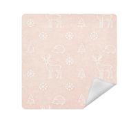 siphylline Makeup Holders Cloth Protective Make Up Organizers Wrap 13.8 X 13.8 Wrapper Cosmetic Organizers For Travel, pink white deer snowflake, 17.7x17.7in