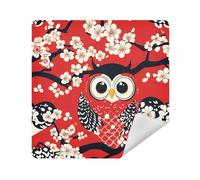siphylline Makeup Organizer Bag Camera Lens Cloth Portable Cosmetic Organizer Wrap 13.8 X 13.8 Wrapper For Toiletries, owl Japanese style heart Valentine's, 13.8x13.8in