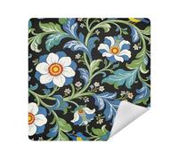 siphylline Makeup Organizer Bag Camera Lens Cloth Portable Travel Make Up Organizer Wrap 13.8 X 13.8 Wrapper Makeup pouching For Women, William Morris Blue flowers, 13.8x13.8in