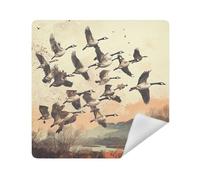 siphylline Makeup Organizer Bag Cloth Magic Self-Adhesive Makeup Bag Organizer Wrap 13.8 X 13.8 Wrapper Makeup pouching For Women, wild geese brown sky, 21.7x21.7in