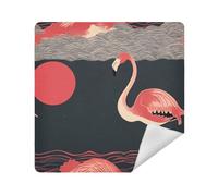 siphylline Makeup Organizer Bag Cloth Portable Makeup Organizer Wrap 13.8 X 13.8 Wrapper Organizer Bags For Women, Flamingo Japanese style red, 21.7x21.7in