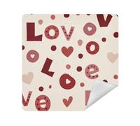 siphylline Makeup Organizer Bag Cloth Self Adhesive Travel Organizer Wrap 13.8 X 13.8 Wrapper For Toiletries, valentine love simple vintage dots, 17.7x17.7in