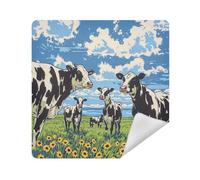 siphylline Makeup Travel Bag Camera Lens Cloth Magic Self-Adhesive Makeup Organizer Wrap 13.8 X 13.8 Wrapper Organizer Bags For Women, Cows on the prairie, 21.7x21.7in