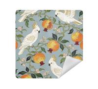 siphylline Makeup Travel Bag Cloth Self-Adhesive Travel Make Up Organizer Wrap 13.8 X 13.8 Wrapper Cosmetic Organizers For Travel, William Morris White parrot pomegranate, 21.7x21.7in