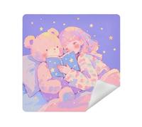 siphylline Makeup Travel Case Cloth Magic Cosmetic Travel Bag Organizer Wrap 13.8 X 13.8 Wrapper Cosmetic Organizers For Travel, purple dreamy cute girl bear, 17.7x17.7in