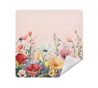 siphylline Makeup Travel Case Cloth Magic Self-Adhesive Jewelry Organizer Wrap 13.8 X 13.8 Wrapper Organizer Bags For Women, Bloom Flowers Floral Weeds Spring, 21.7x21.7in