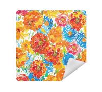 siphylline Makeup Travel Case Cloth Magic Self-Adhesive Make Up Organizers Wrap 13.8 X 13.8 Wrapper For Toiletries, flower Rainbows Marigold, 21.7x21.7in